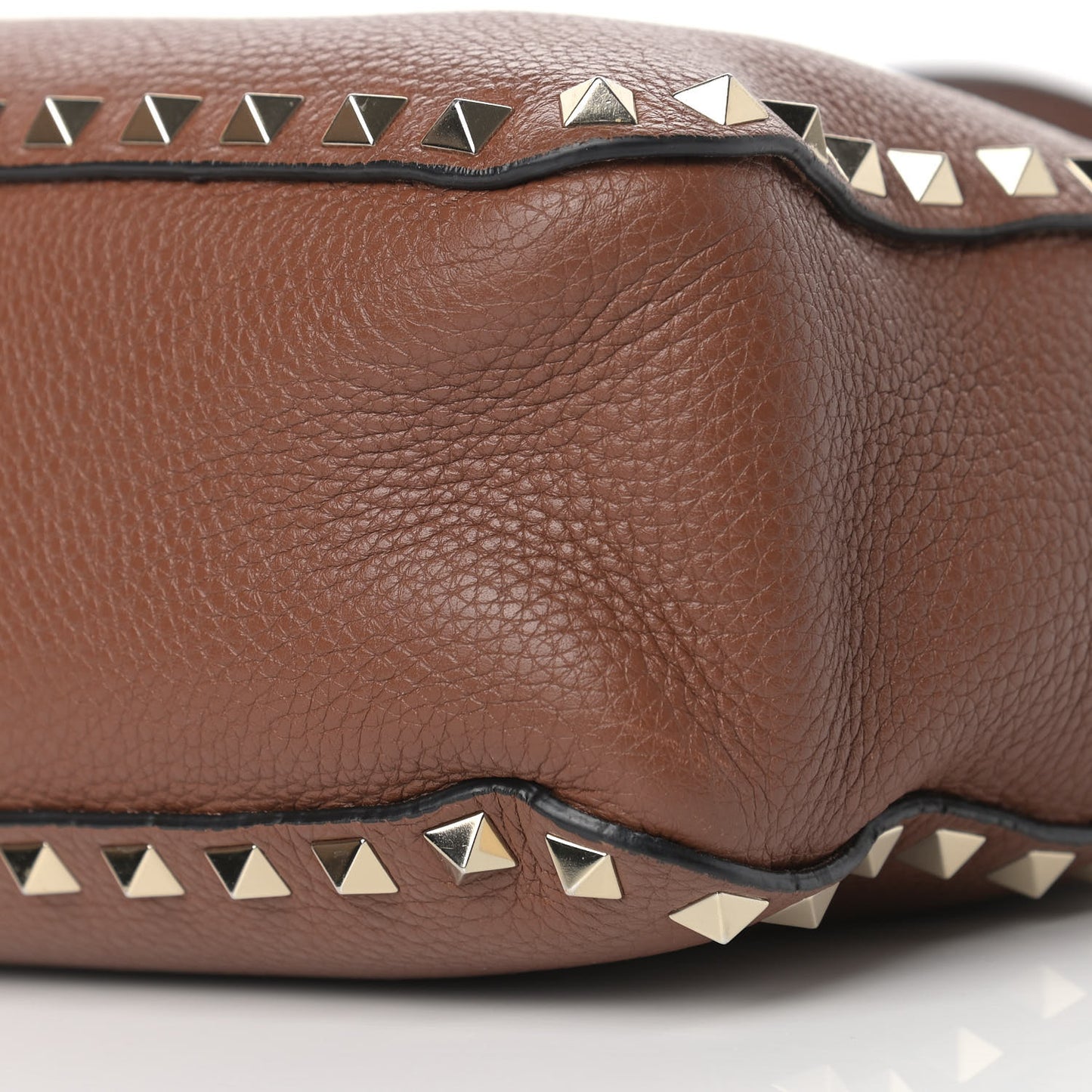 Pebbled Calfskin Small Rockstud Flip-Lock Messenger Bag Bright Cognac