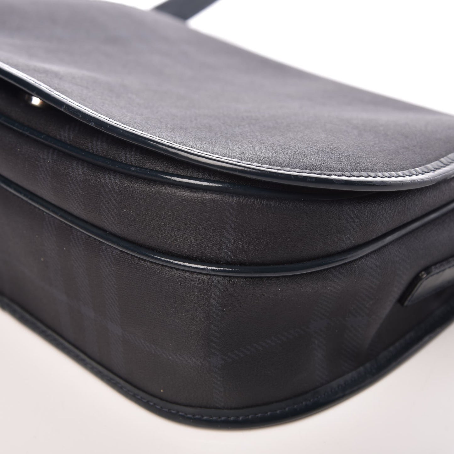 London Check Crossbody Messenger Bag Charcoal Navy