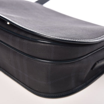 Burberry London Check Crossbody Messenger Bag Charcoal Navy 15 of 18