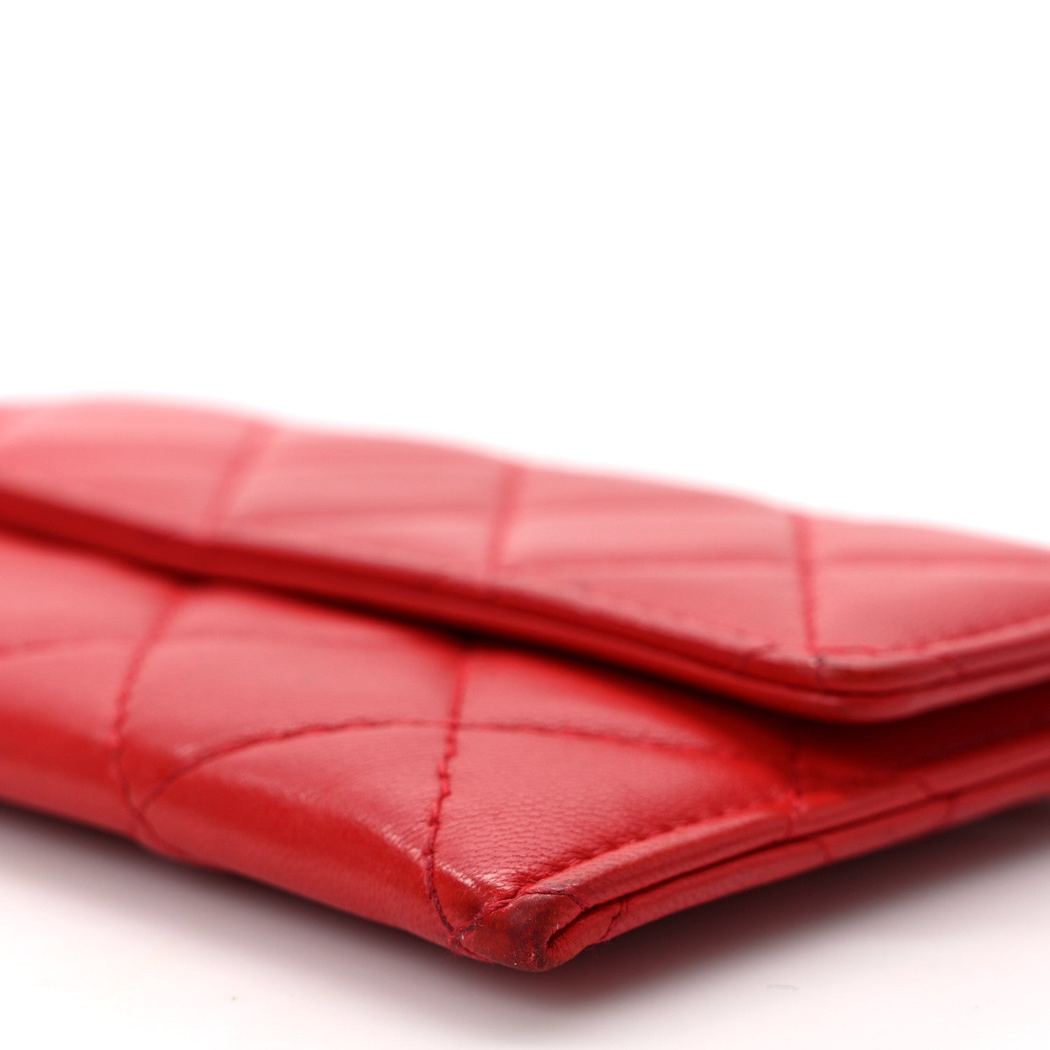 Chanel Lambskin Quilted Pouch Red 9 of 10
