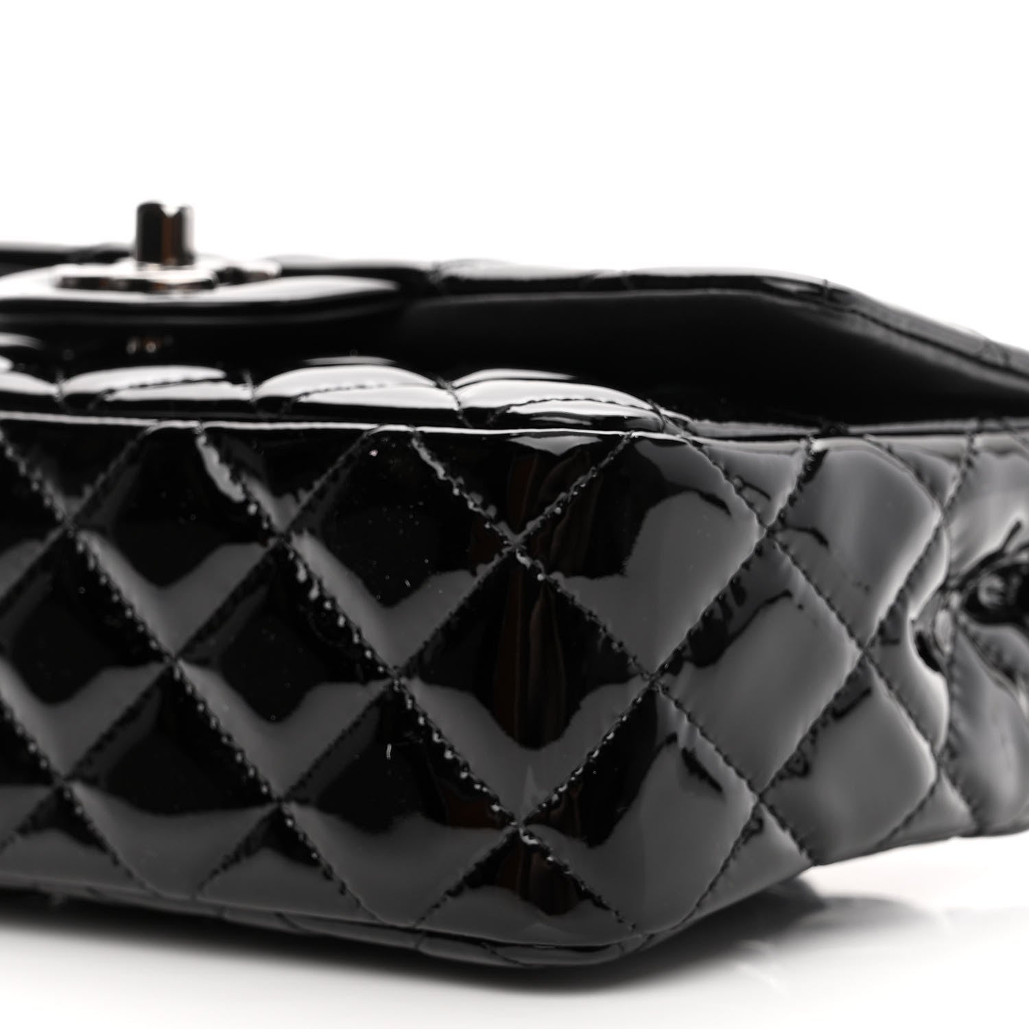Chanel Patent Calfskin Quilted Mini Rectangular Flap Black 10 of 11