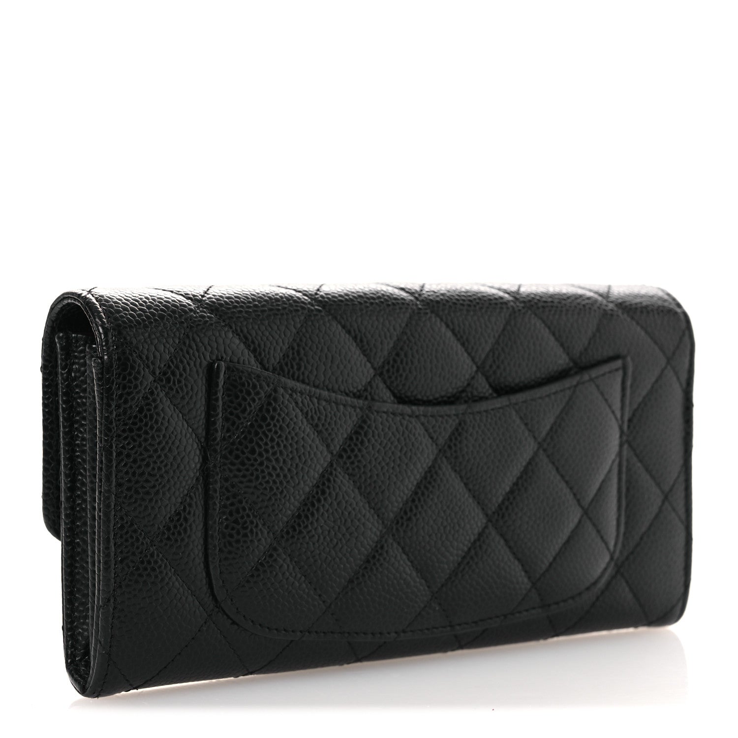 Chanel Caviar Quilted Large Gusset Flap Wallet Black 3 of 9