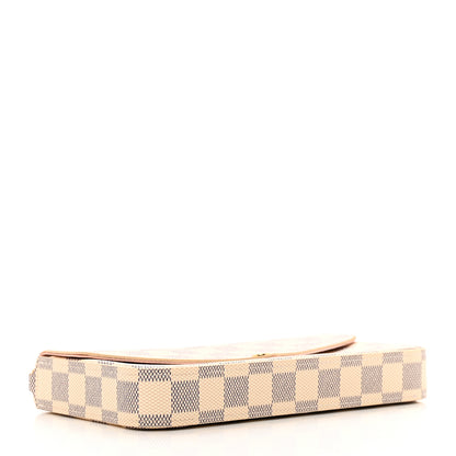 Louis Vuitton Damier Azur Pochette Felicie Chain Wallet Rose Ballerine 4 of 7