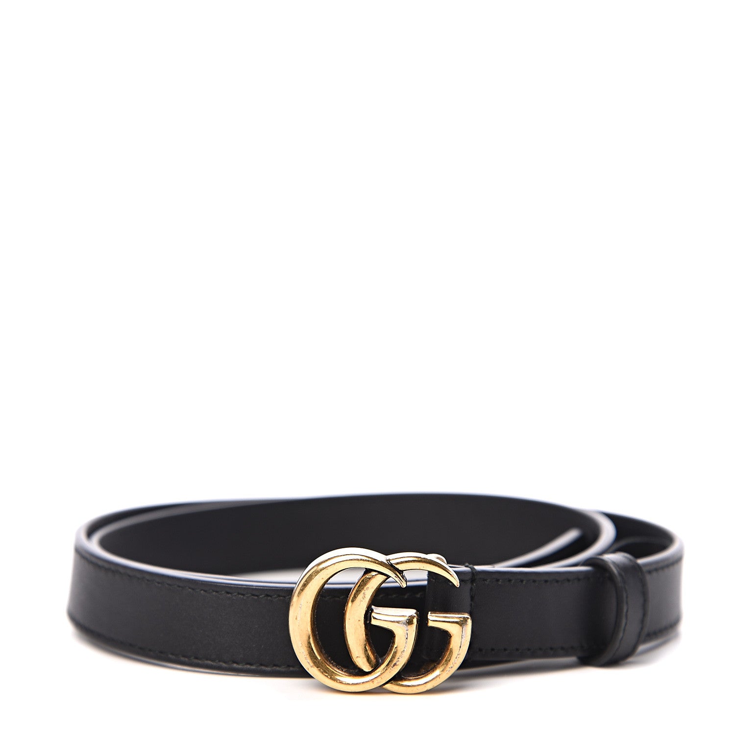 Gucci Calfskin Double G 20mm Belt 80 32 Black 1 of 5