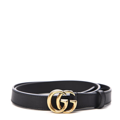 Gucci Calfskin Double G 20mm Belt 80 32 Black 1 of 5
