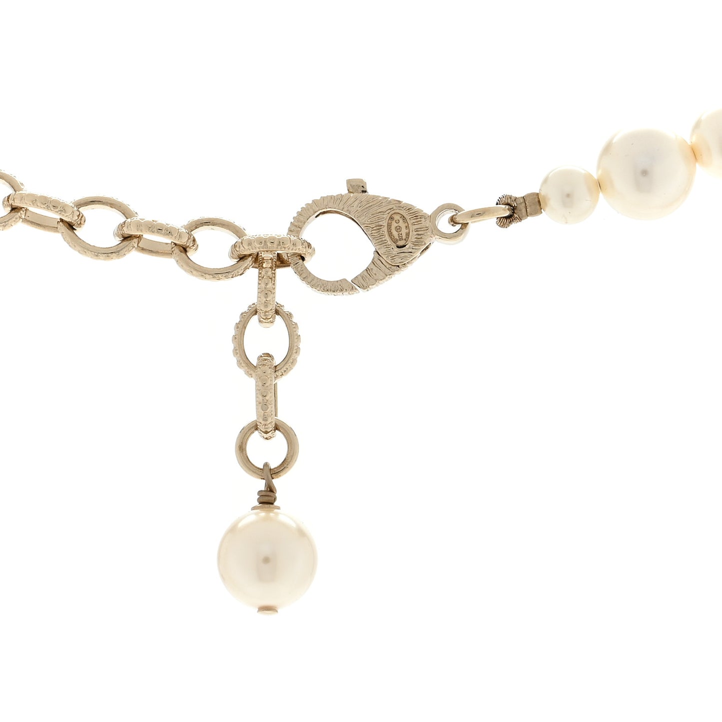 Pearl Crystal CC Camellia Short Necklace Gold