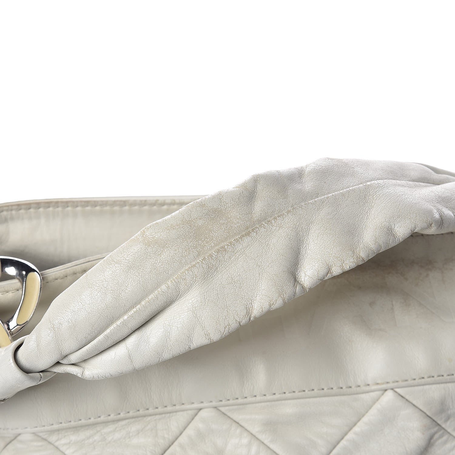 Chanel Calfskin Quilted Chain Hobo White 22 of 24