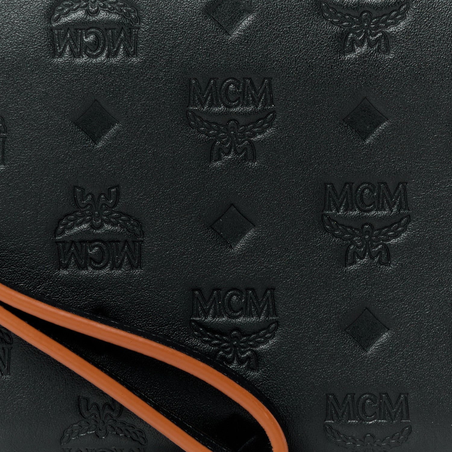 MCM Calfskin Ottomar Monogram Large Aren Zip Wallet Black 8 of 8