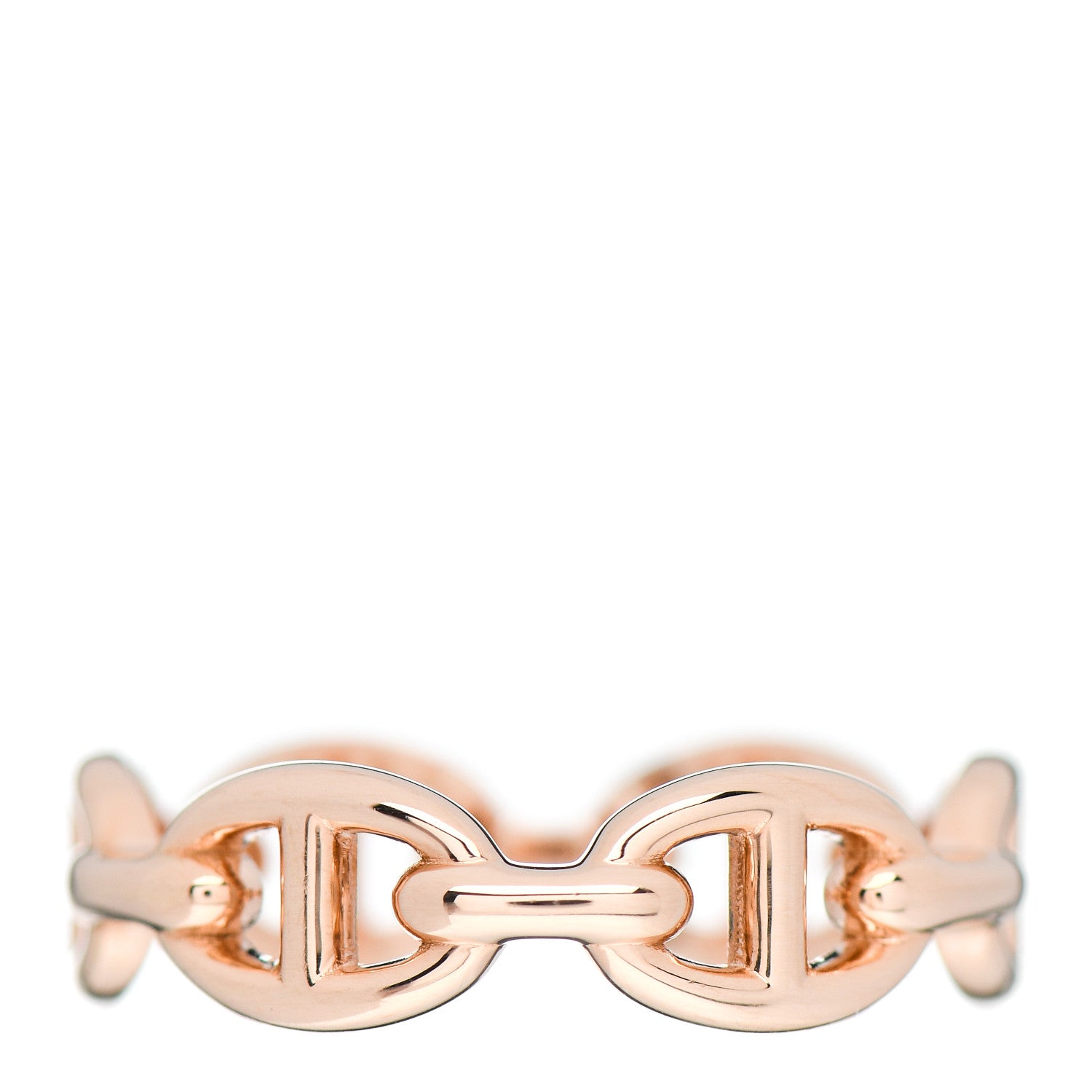 Hermes 18K Rose Gold PM Chaine D'Ancre Enchainee Ring 55 7.25 3 of 6