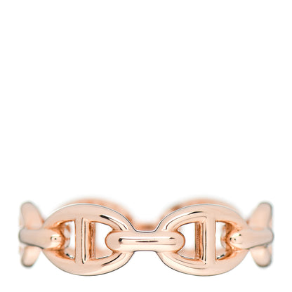 Hermes 18K Rose Gold PM Chaine D'Ancre Enchainee Ring 55 7.25 3 of 6