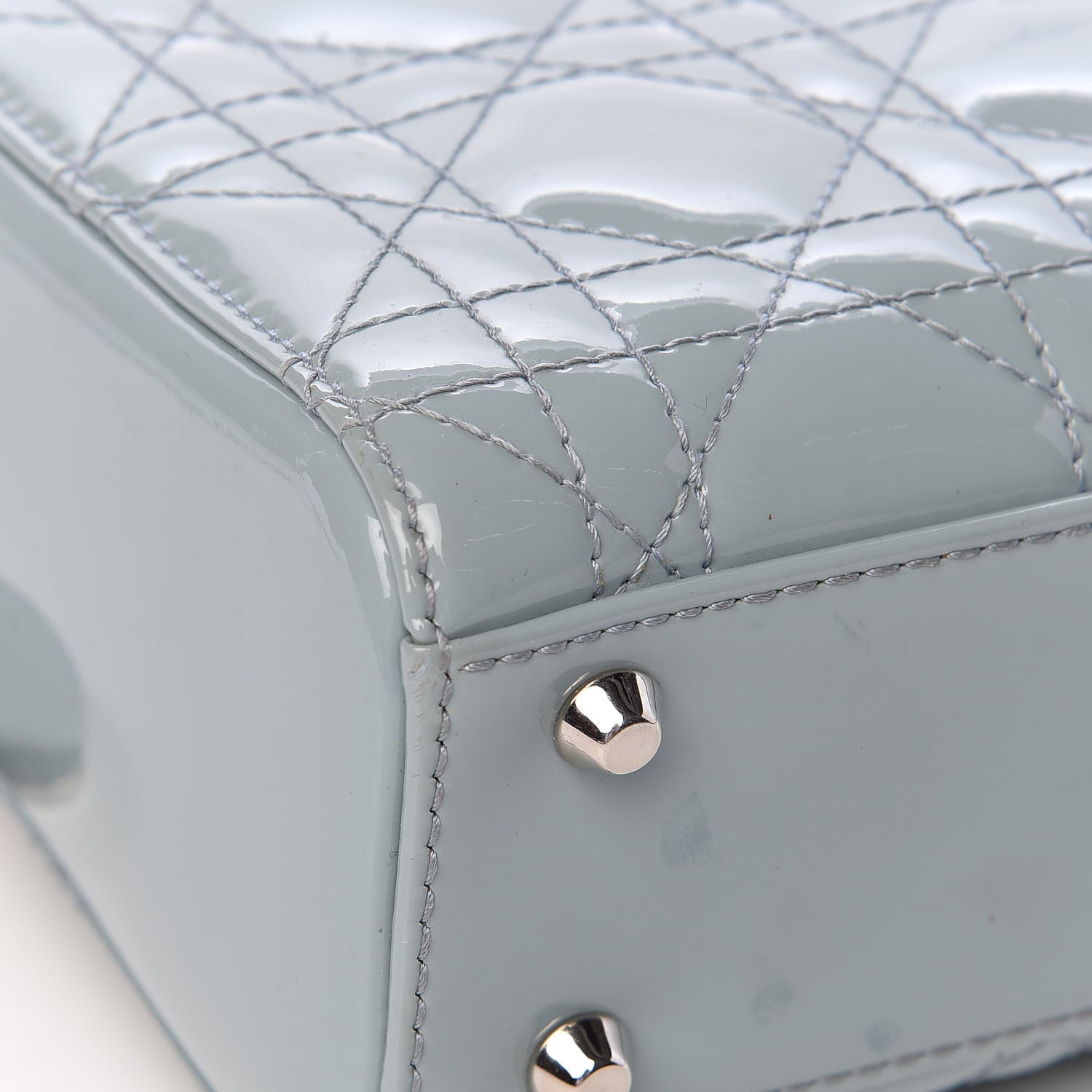 Christian Dior Patent Cannage Mini Lady Dior Light Blue 15 of 17