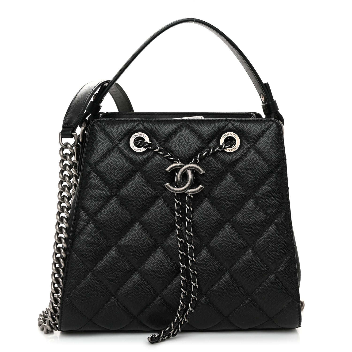 Chanel Caviar Quilted Small CC Bucket Bag Black 1 of 11