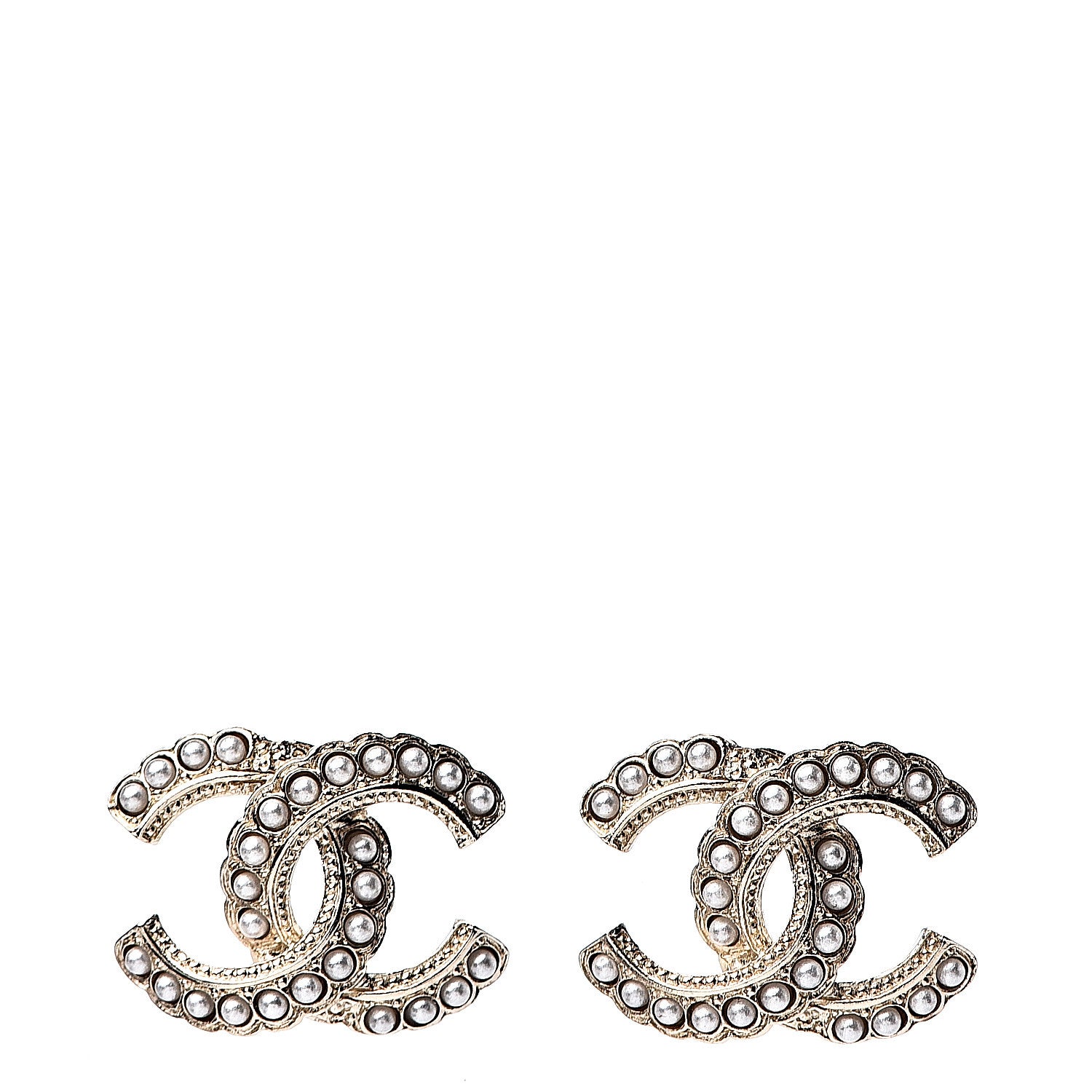 Chanel Pearl Queen of France CC Earrings Gold 1 of 5
