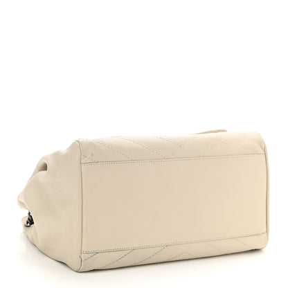 Saint Laurent Vintage Lambskin Chevron Monogram Large Nolita Crema Soft 3 of 15