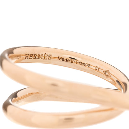 Hermes 18K Rose Gold MM Vertige Coeur Ring 51 5.75 4 of 5