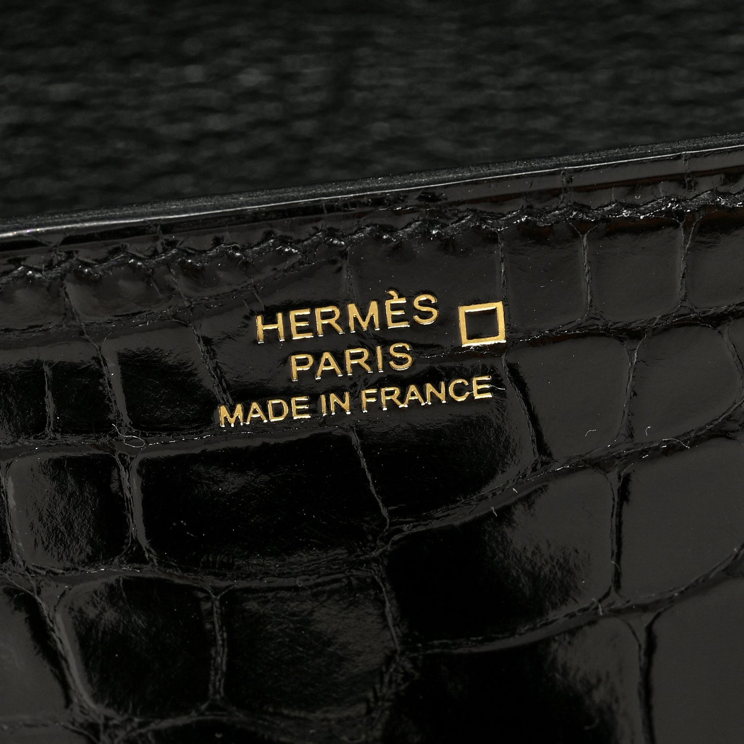 Shiny Alligator Medor Clutch 23 Black