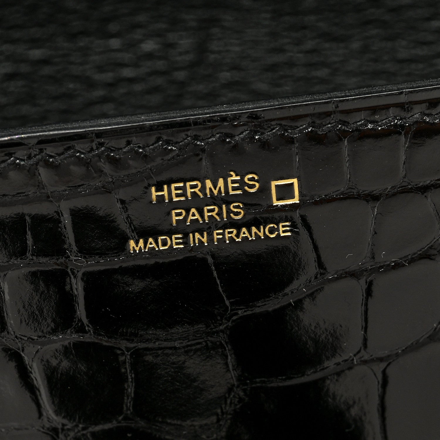 Hermes Shiny Alligator Medor Clutch 23 Black 6 of 8