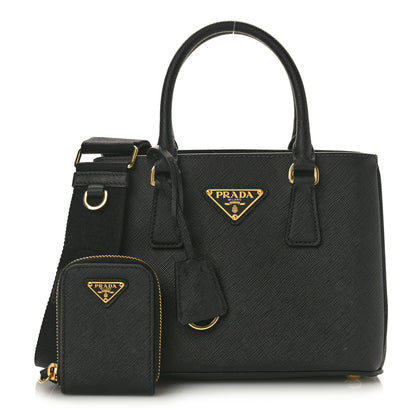 Prada Saffiano Lux Micro Galleria Shoulder Bag Black 2 of 10
