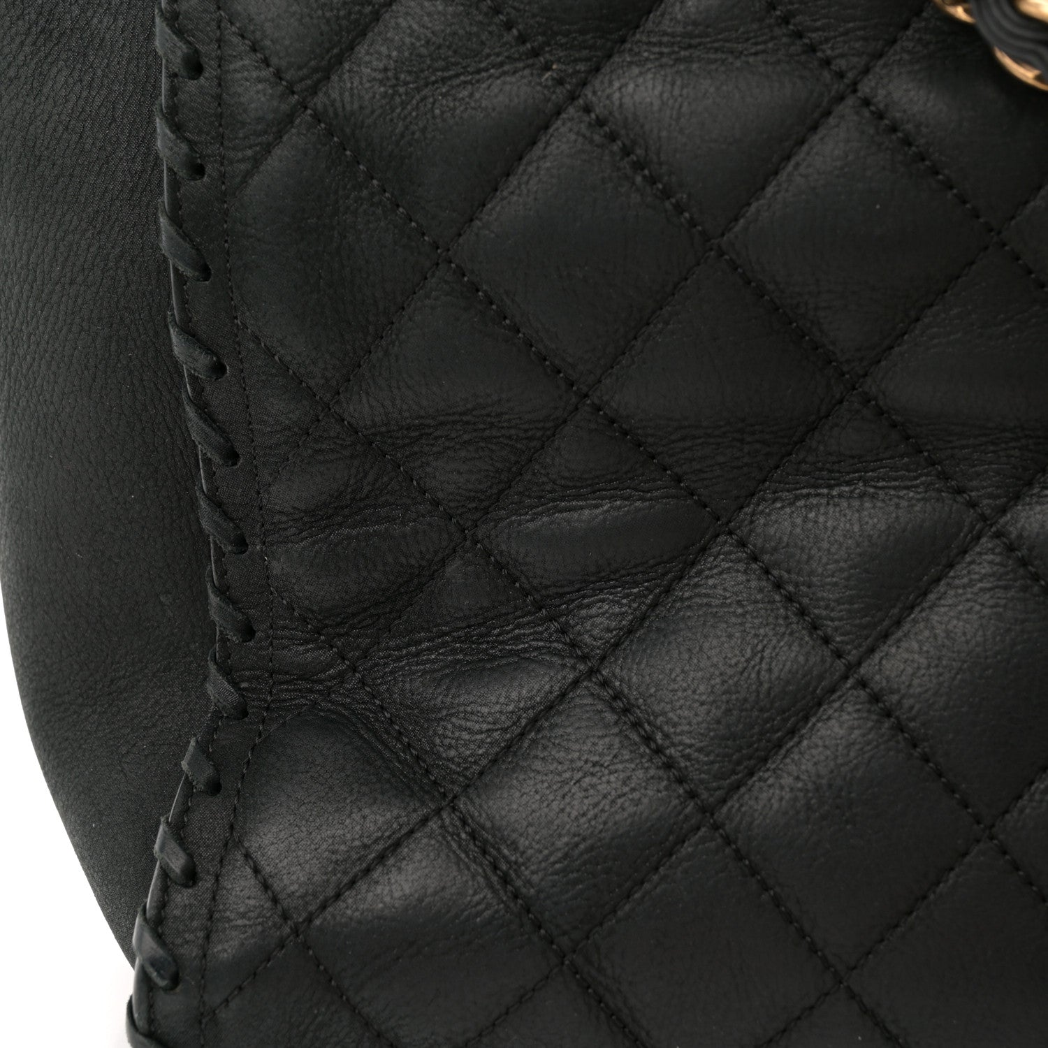 Chanel Iridescent Calfskin Quilted Happy Stitch Shopping Tote Black 12 of 12