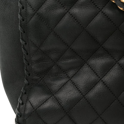 Chanel Iridescent Calfskin Quilted Happy Stitch Shopping Tote Black 12 of 12