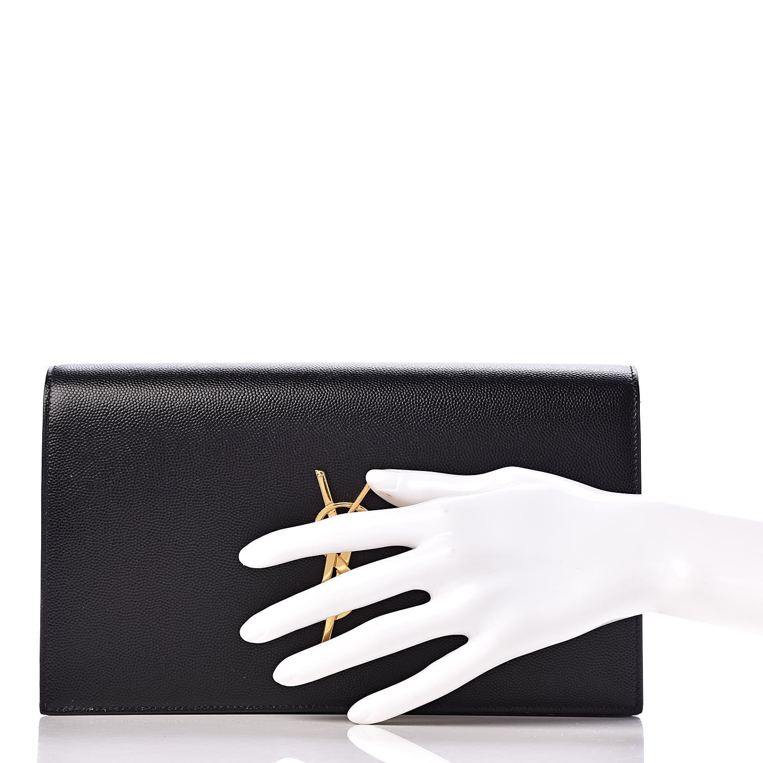 Saint Laurent Grain De Poudre Classic Monogram Kate Clutch Black 2 of 14