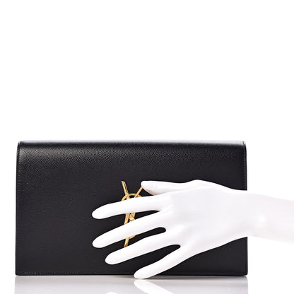 Saint Laurent Grain De Poudre Classic Monogram Kate Clutch Black 2 of 14