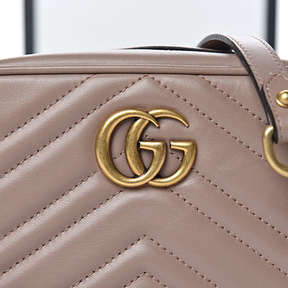 Gucci Calfskin Matelasse Mini GG Marmont Chain Shoulder Bag Porcelain Rose 10 of 12