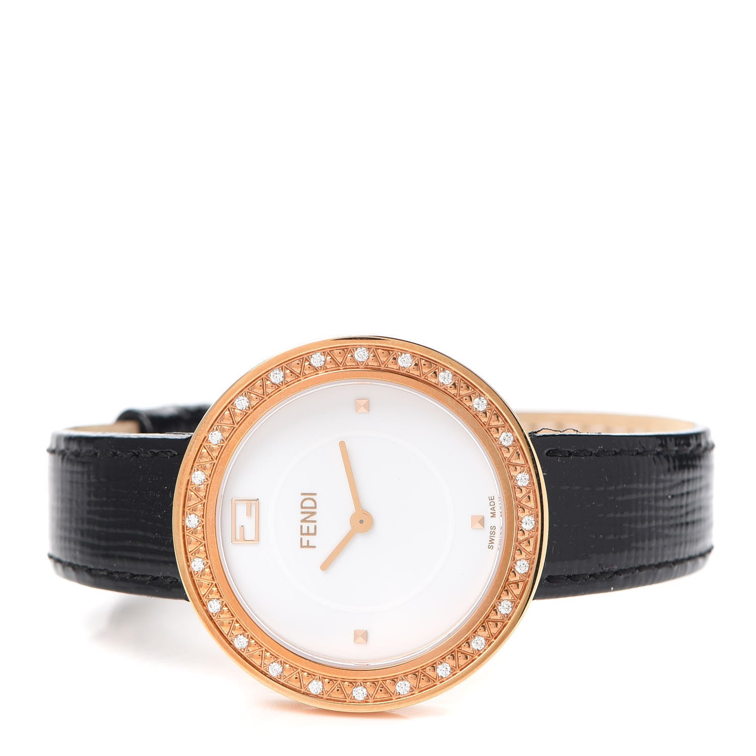 Fendi Stainless Steel Calfskin Diamond Bezel 36mm My Way Quartz Watch 2 of 6