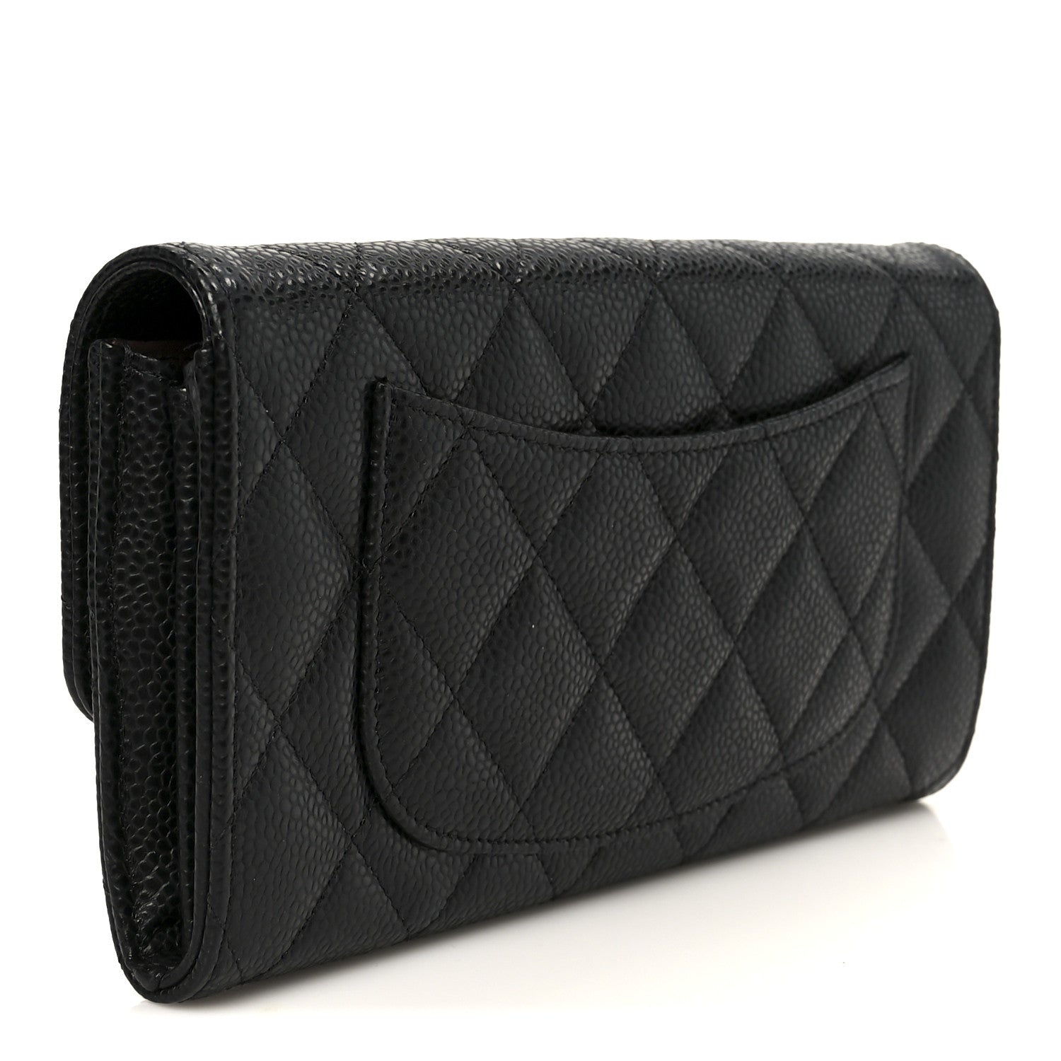 Chanel Caviar Quilted Large Gusset Flap Wallet Black 3 of 10