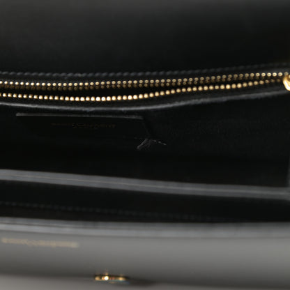 Saint Laurent Smooth Calfskin Medium Classic Monogram Universite Bag Black 13 of 19