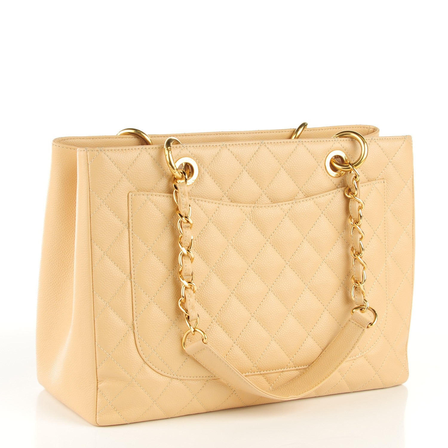 Chanel Caviar Quilted Grand Shopping Tote GST Beige Clair 3 of 7