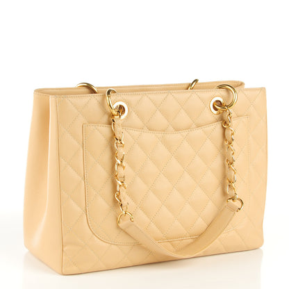 Chanel Caviar Quilted Grand Shopping Tote GST Beige Clair 3 of 7