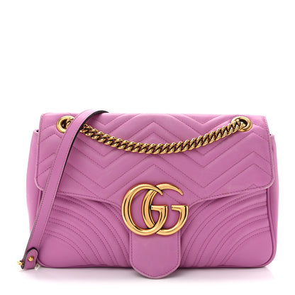 Gucci Calfskin Matelasse Medium GG Marmont Shoulder Bag Candy Mousse 1 of 15