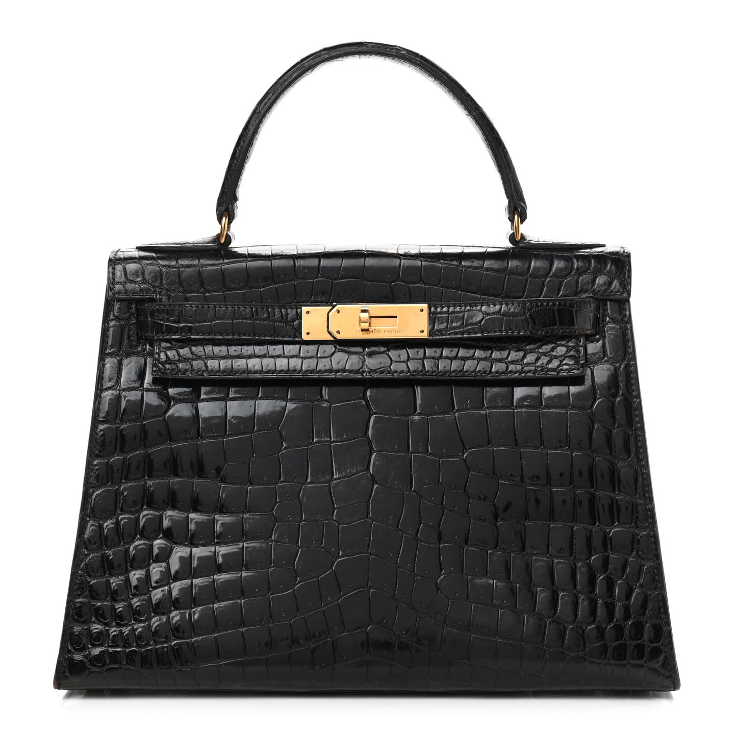Shiny Niloticus Crocodile Kelly Sellier 28 Black