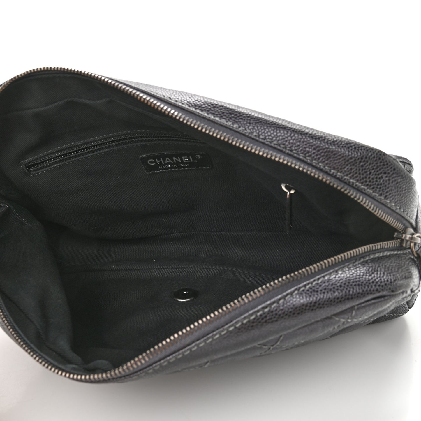 Iridescent Caviar Quilted Large Chic Flap Grey