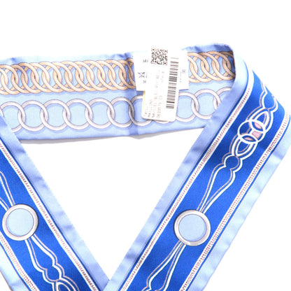 Hermes Silk Maillons Twilly Ciel Bleu Roy Beige 2 of 3