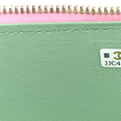 Chanel Lambskin Quilted Small Top Handle Vanity Case With Chain Lilac Light Green 7 of 10
