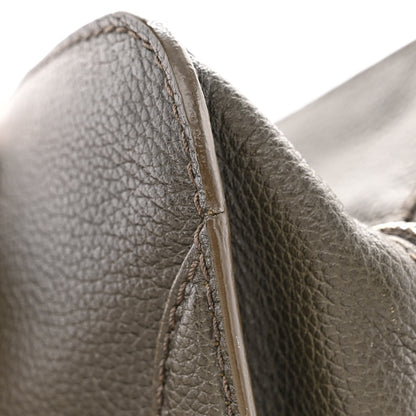 Alexander McQueen Pebbled Calfskin Small Skull Padlock Zip Around Tote Military Green 13 of 16