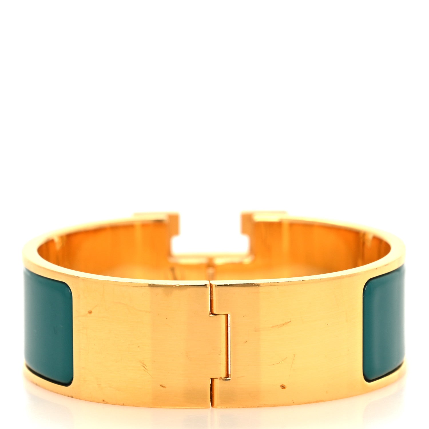 Hermes Enamel Wide Clic Clac H Bracelet PM Malachite 3 of 4