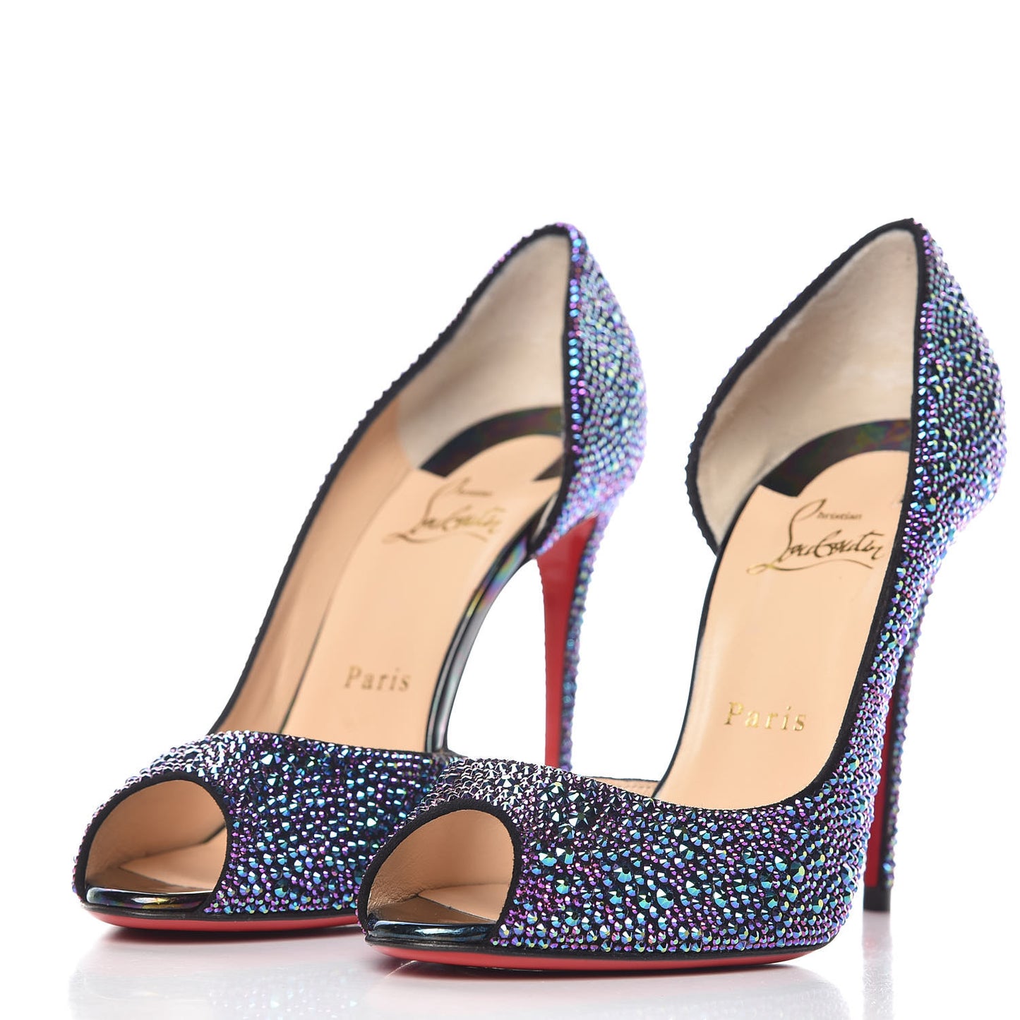 Strass Suede Calfskin Demi You 100 Pumps 38 Black Green
