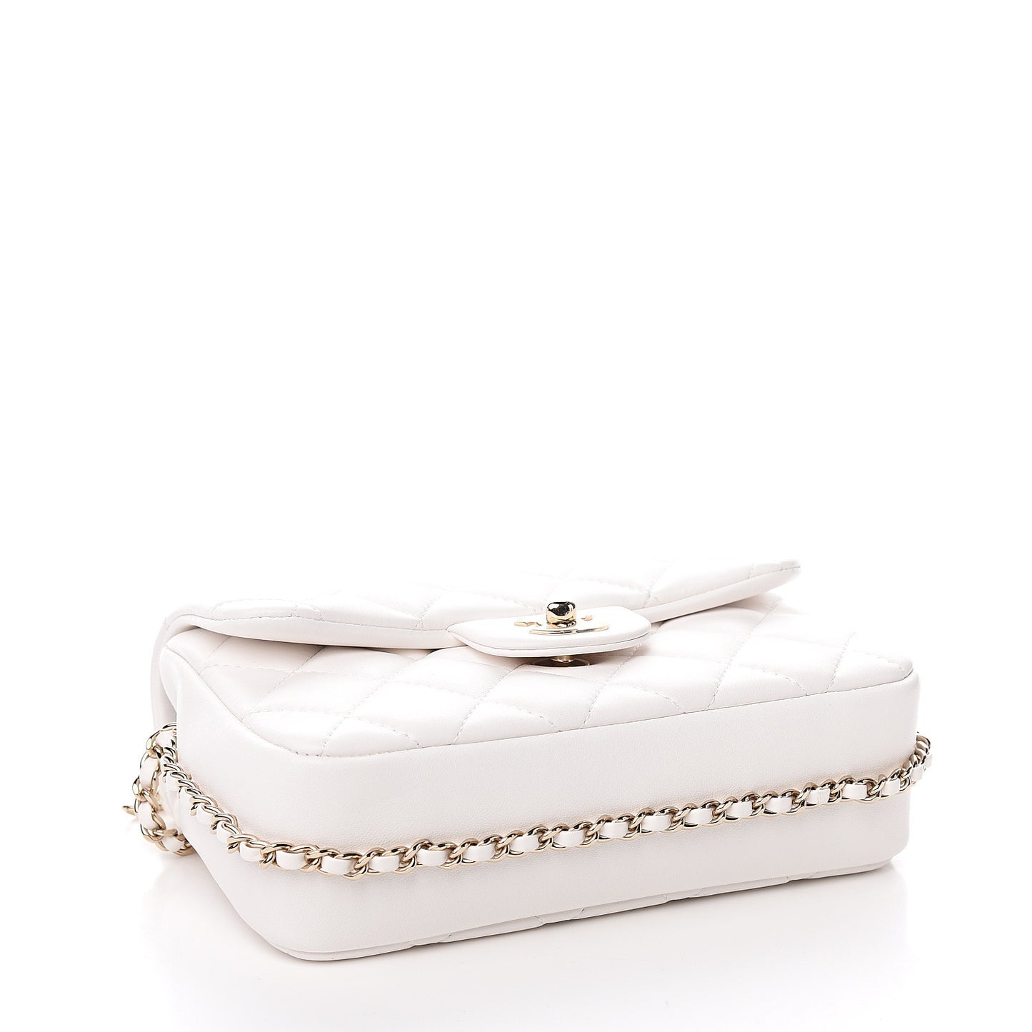 Lambskin Quilted Small My Precious Flap White