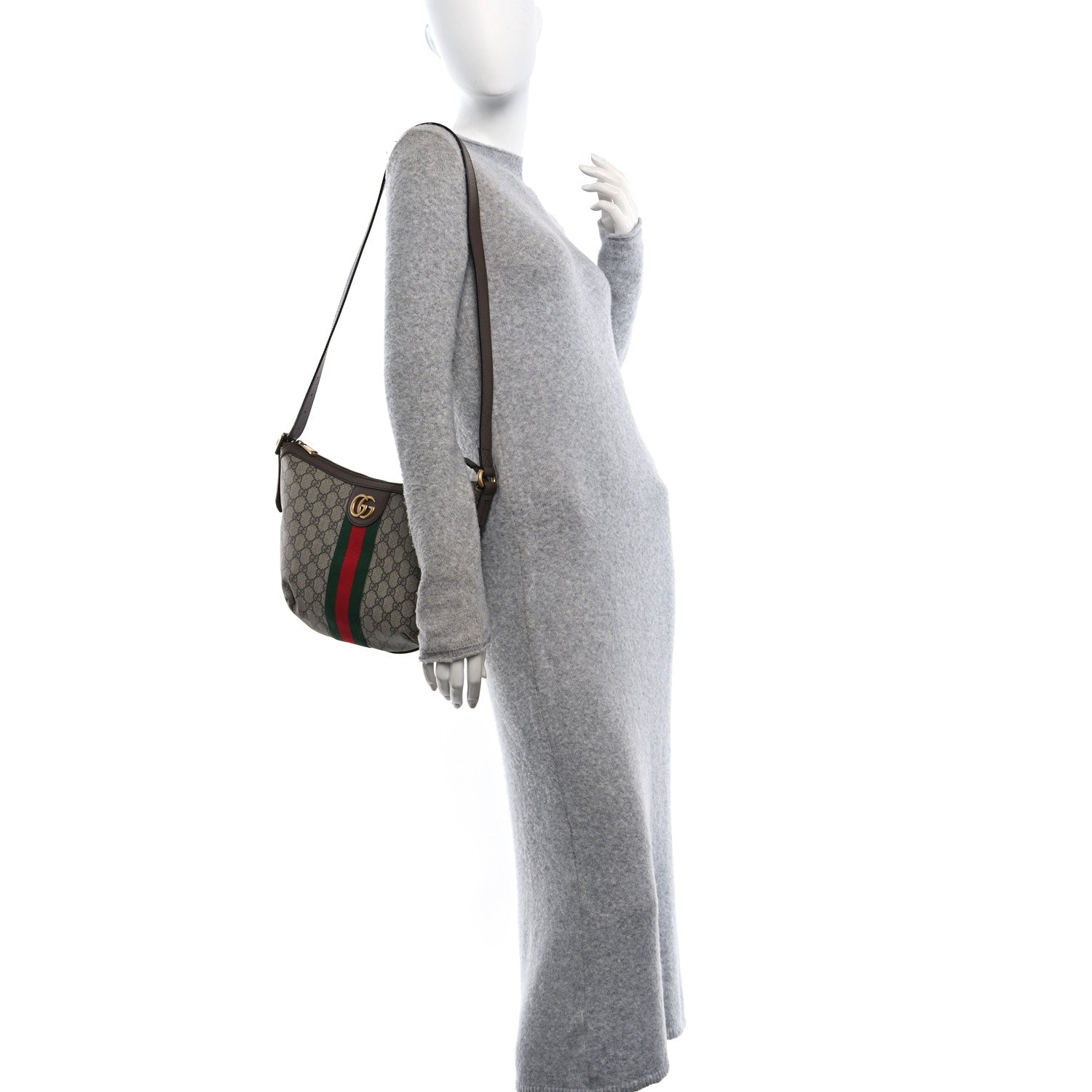 Gucci GG Supreme Monogram Web Small Ophidia Half Moon Hobo Brown 2 of 10