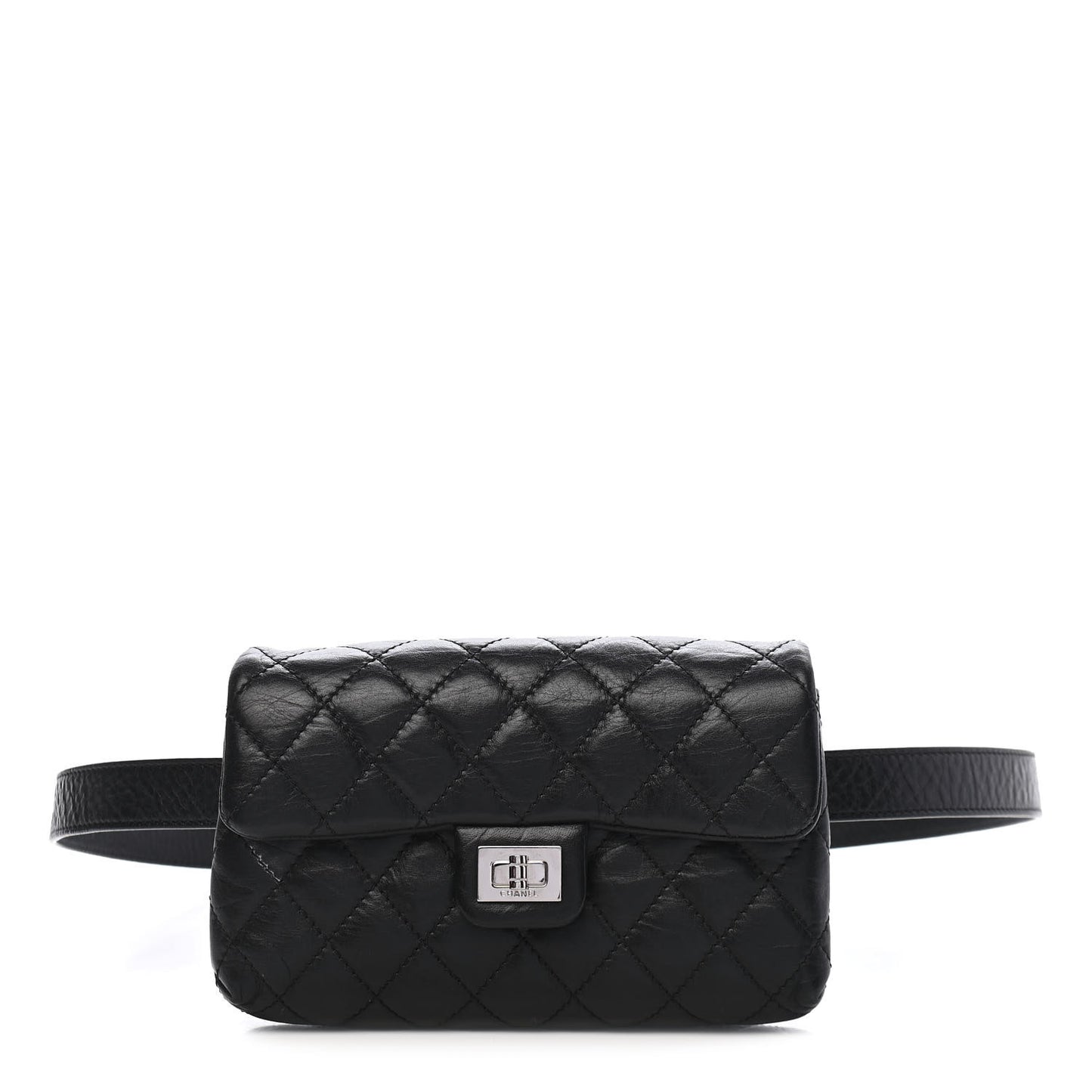 Calfskin Quilted 2.55 Reissue Flap Belt Bag Clutch Black