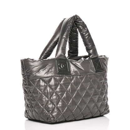 Chanel Nylon Quilted Small Coco Cocoon Reversible Tote Grey 3 of 8