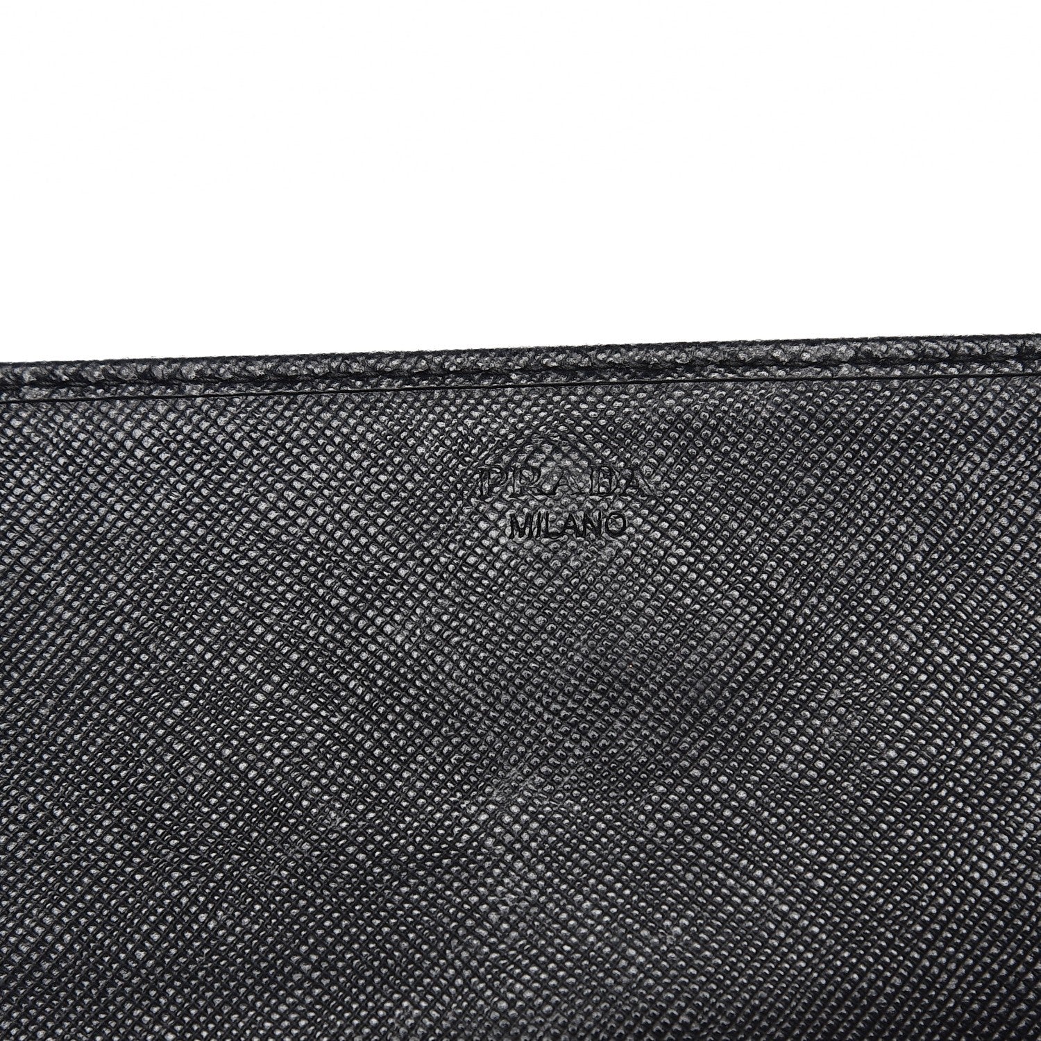 Prada Saffiano Metal Oro Chain Wallet Nero Black 6 of 6