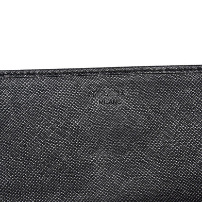 Prada Saffiano Metal Oro Chain Wallet Nero Black 6 of 6
