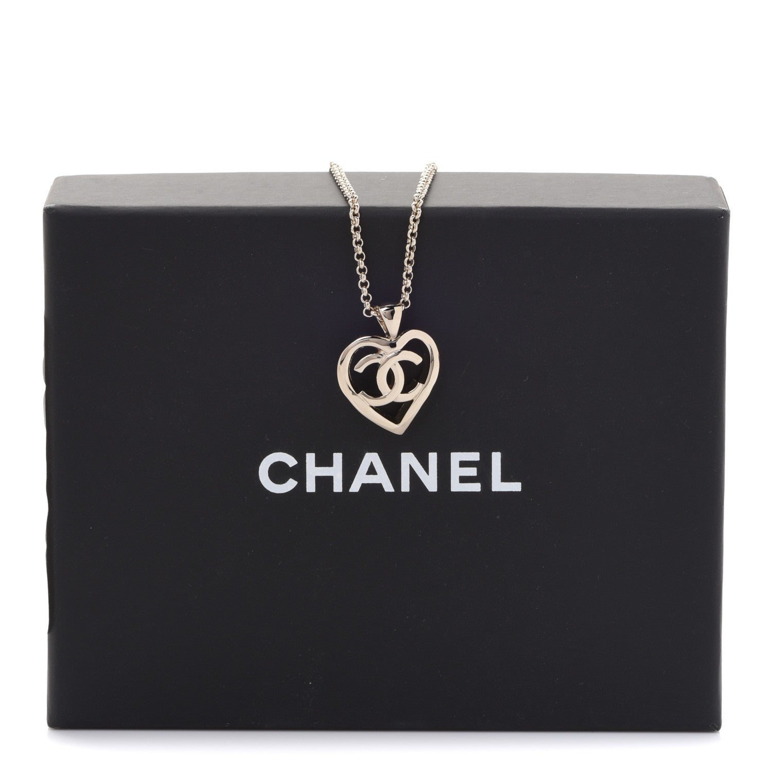 Chanel CC Heart Chain Pendant Necklace Gold 6 of 6