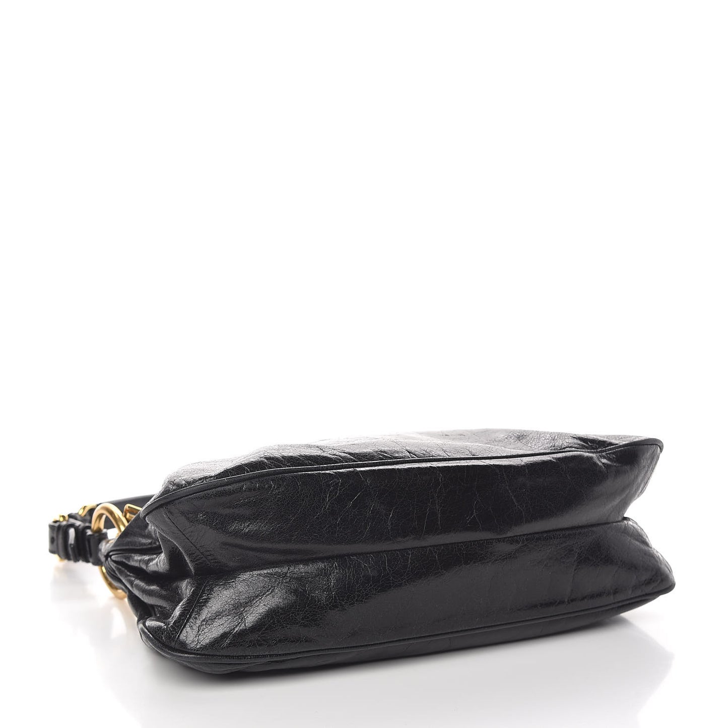 Vitello Shine Shoulder Bag Black