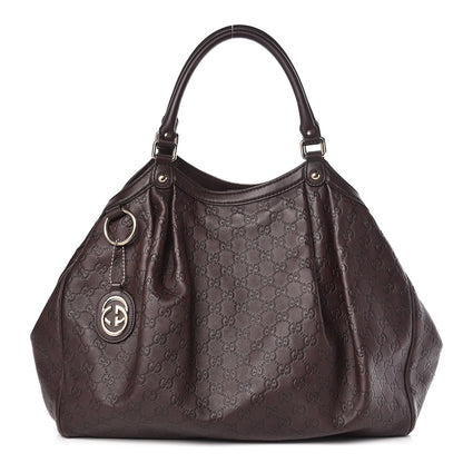 Gucci Guccissima Signature Large Sukey Tote Chocolate 1 of 10