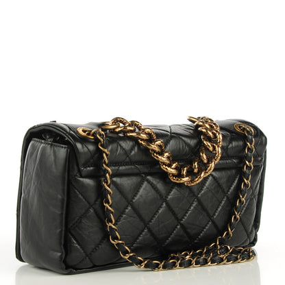 Chanel Aged Calfskin Quilted Small Pondichery Flap Black 3 of 8